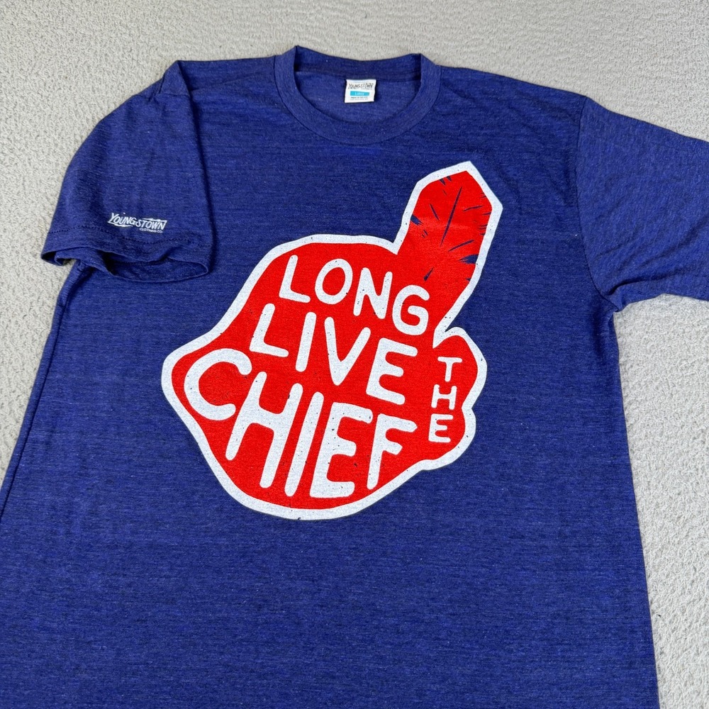 Vintage Cleveland Indians T-Shirt L Long Live The Chief Graphic Single Stitch